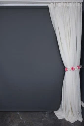 KETEN 1525 MODEL KREM RENK TEK KANAT Hazır dikilmiş Pileli Fon Perde 300*260 cm thumbnail 9