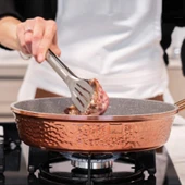 Brioni Copper 7 Parça Tencere Seti - Bakır thumbnail 5