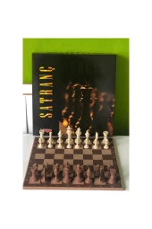 WOGA SATRANÇ KAHVE KREM TAKIM AHŞAP TABLA - 2