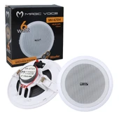 Magicvoice MV-6724 13 CM 6 Watt 8 Ohm 5" Beyaz Trafosuz Alçıpan Hoparlör - 5