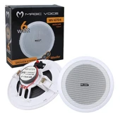 Magicvoice MV-6724 13 CM 6 Watt 8 Ohm 5" Beyaz Trafosuz Alçıpan Hoparlör - 9
