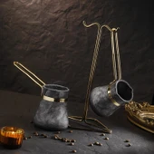 Brioni Royal Stone 3 Parça Cezve Takımı - Kumtaşı/Altın thumbnail 2