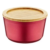 OMS, Bambu Kapaklı Granit Saklama Kabı Kırmızı 12 Cm - 1