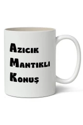 Azıcık Mantıklı Konuş Tasarımlı Kupa Bardak Baskılı Kahve Kupa Bardak - 1
