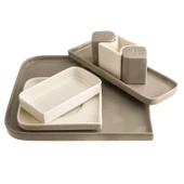 Jumbo Quadro Grey Porselen 27 Parça 6 Kişilik Kahvaltı/Servis Takımı thumbnail 8