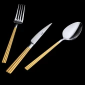 Jumbo 5300 Mat Altın 12 Kişilik 60 Parça Çatal Kaşık Bıçak Takımı thumbnail 2