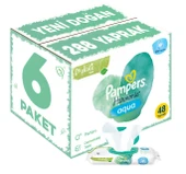 Prima Pampers Harmonie Islak Havlu Mendil Aqua Pure 48 Yaprak 6 Lı Set (288 Yaprak) Organik Pamuk - 1