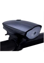 Xbyc 6163 Usb Şarjlı 250 Lümen 140 Db Yüksek Sesli Bisiklet Ön Farı Ve Korna Siyah thumbnail 1