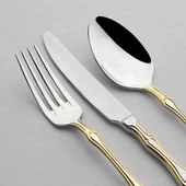 Nehir Adriana Altın Sade 84 Parça Kutulu Çatal Kaşık Bıçak Takımı thumbnail 9