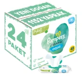 Prima Pampers Harmonie Islak Havlu Mendil Aqua Pure 48 Yaprak 24 Lü Set (1152 Yaprak) Organik Pamuk - 1
