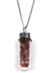 Turmalin Doğal Taş Tüp Şişe Kolye thumbnail 1