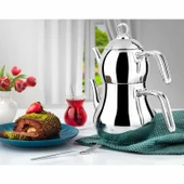 Lines Şahmeran Orta Boy Metal Kulp Çelik Çaydanlık thumbnail 3