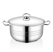 Bestinox 34x21 cm Flanşlı Kulp Çelik Kapaklı Çelik Derin Tencere-19 Litre - 1