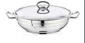 Bestinox 36x13 cm Flanşlı Kulp Çelik Kapaklı Çelik Kısa Tencere-12 Litre - 1