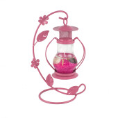 Mumluk Metal Askılı Cam Nostalji Mumluk Pembe - 1