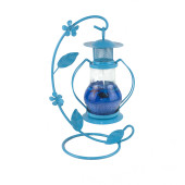 Mumluk Metal Askılı Cam Nostalji Mumluk Mavi - 1