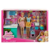 HJY94 Barbie Brooklyn ve Malibu Pasta Yapıyor Oyun Seti thumbnail 7