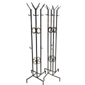 Metal Ayaklı Askılık Portmanto Siyah Renk Gold Eskitme - 4