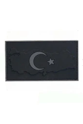 Peç Bayrak Siyah Cırtlı Türk Bayrak Haritalı Model 7,30x4cm - 1