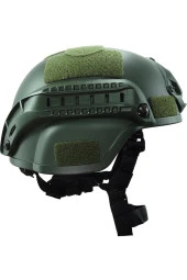 Airsoft Raylı Koruyucu Kask Miğfer Haki Yeşil - 1