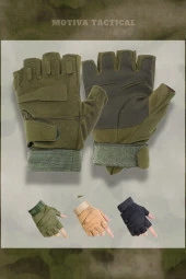 Blackhawk Combat Haki Yeşil Taktik Motosiklet Bisiklet Airsoft Kısa Eldiven - 1