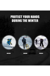 Su Geçirmez Softshell Siyah Motosiklet Taktik Askeri Spor Kışlık Kar Balıkçı Eldiveni - 4