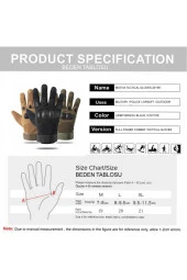 Sport Motosiklet Hard Shell Taktik Eldiven Korumalı Uzun Çöl Sarı Renk - 2