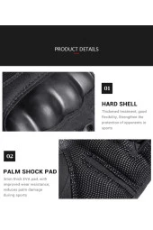 Sport Motosiklet Hard Shell Taktik Eldiven Korumalı Uzun Çöl Sarı Renk - 3