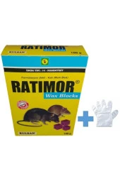 Kulsan İlaç Ratımor Mum Blok (wax Blocks) Fare Zehiri 100 Gr + Uygulama Eldiveni - 1