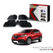 Renault Kadjar -2015 için Uyumlu 3D Paspas - 1