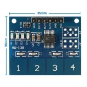 TTP224 4 Tuşlu Dokunmatik Sensör Modülü thumbnail 2