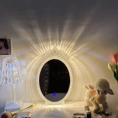 LW-11 Dekoratif Led Ayna Kristal Elmas Masa Aynası Romantik Ayna - 2