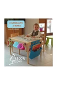 Latt Masif Çam Ahşap Çocuk Oyun Yemek Aktivite Masası - 5