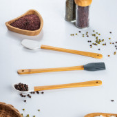 Porsima Mıen 3 Parça Mini Silikon Kaşık Spatula Fırça - Yanmaz Yapışmaz Hazırlık Seti - 23 cm - 2