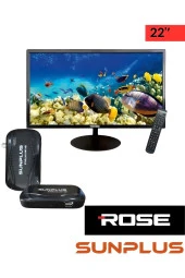 Rose Cm-122 22" 55 Ekran Karavan - Tekne - Yat Lcd Monitör Tv ve Sunplus Starlink Wifi Hd Uydu ALıcısı - 1