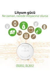 Tekli CR2032 3V Lityum Düğme Pil (GPCR2032-U1) - 5