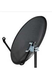 80 Cm Delikli 0,6 Mm. Gri Renk Ofset Çanak Anten + Lnb - 1