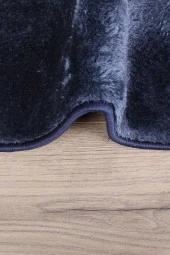 Relax Lacivert 80x150 + 50x80 cm Büyük Ebat 2li Banyo Halısı Paspası Seti Kaymaz Klozet Takımı - 3