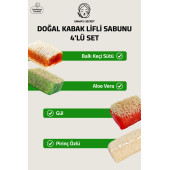 EMMAS SECRET Doğal Kabak Lifli Sabunu, Ballı Keçi Sütü, Pirinç Özlü, Aloe Vera, Gül, dörtlü Sabun Set - 1