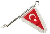 Motosiklet Üçgen Bayrak Nikel Direkli (Makam Bayrağı) - 1