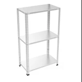 3 Katlı Galvaniz Çelik Raf - Depo, Arşiv, Kiler, Dosya, Market Rafı  31x93 cm 200 cm 0.70 mm - 1
