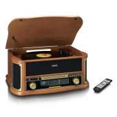 Lenco Classic Phono TCD-2571 Retro Pikap Bluetooth USB DAB+/FM Radyo CD Kaset AHŞAP Plak Çalar - 2