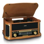 Lenco Classic Phono TCD-2571 Retro Pikap Bluetooth USB DAB+/FM Radyo CD Kaset AHŞAP Plak Çalar - 4