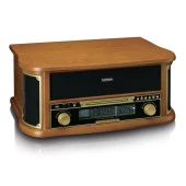 Lenco Classic Phono TCD-2571 Retro Pikap Bluetooth USB DAB+/FM Radyo CD Kaset AHŞAP Plak Çalar - 5