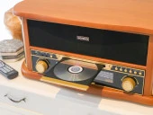 Lenco Classic Phono TCD-2571 Retro Pikap Bluetooth USB DAB+/FM Radyo CD Kaset AHŞAP Plak Çalar - 6