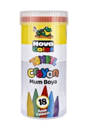 Nova Color Tombul Mum Boya 18 Renk Metal Tüp - 1