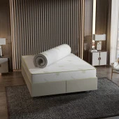 Mobpazar Yatak Pedi, Kuş Tüy Süngerli, Full Ortopedik Aloevera Yatak Pedi,  140X200 cm thumbnail 3