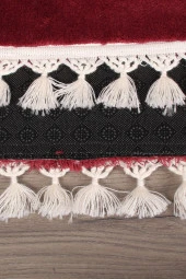 Relax Mürdüm 60x100 + 50x60 cm 2li Köşeli Ponpon Saçaklı Banyo Halısı Paspası Seti Kaymaz Tabanlı - 4