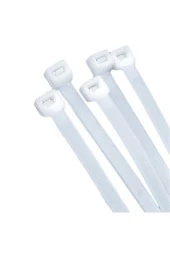 3,6x370 mm 100 Adet Beyaz Kablo Bağı Plastik Cırt Kelepçe Klips - 1