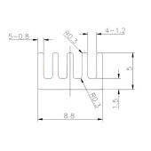8.8mm x 8.8mm x 5mm Alüminyum Metal Soğutucu Blok Radyatör Amfi Led Entegre Transistor Vga Ram - 8